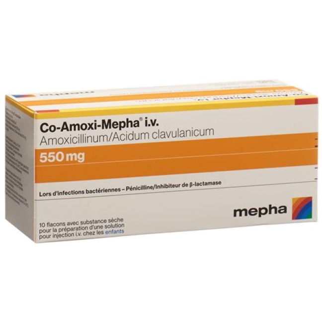 CO Amoxi Mepha 550 mg 10 Durchstechflasche CO Amoxi Mepha 550 mg 10 Durchstechflasche