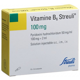 Витамин B6 Штройли 100 мг 10 ампул по 2 мл раствор