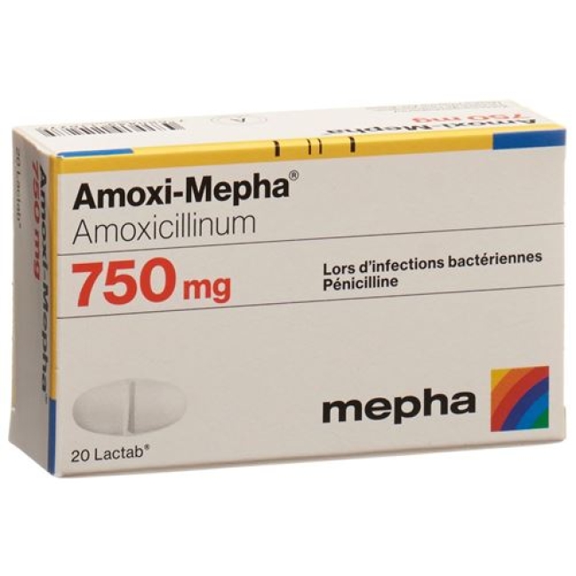 Amoxi Mepha 750 mg 20 Lactabs Amoxi Mepha 750 mg 20 Lactabs