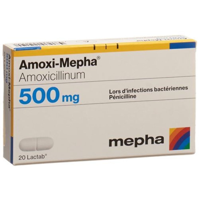 Amoxi Mepha 500 mg 20 Lactabs Amoxi Mepha 500 mg 20 Lactabs