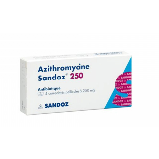 Азитромицин Сандоз 250 мг 4 таблетки покрытые оболочкой 