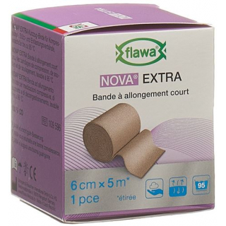 Бинт Flawa Nova Extra короткоэластичный 6смх5м телесного цвета
