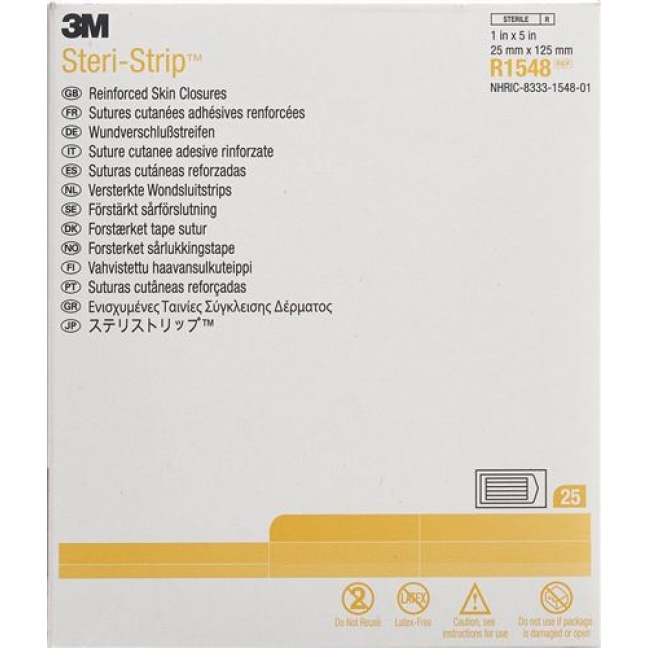 3M Steri Strip 25x125мм Weiss Verstarkt 4x 25 штук