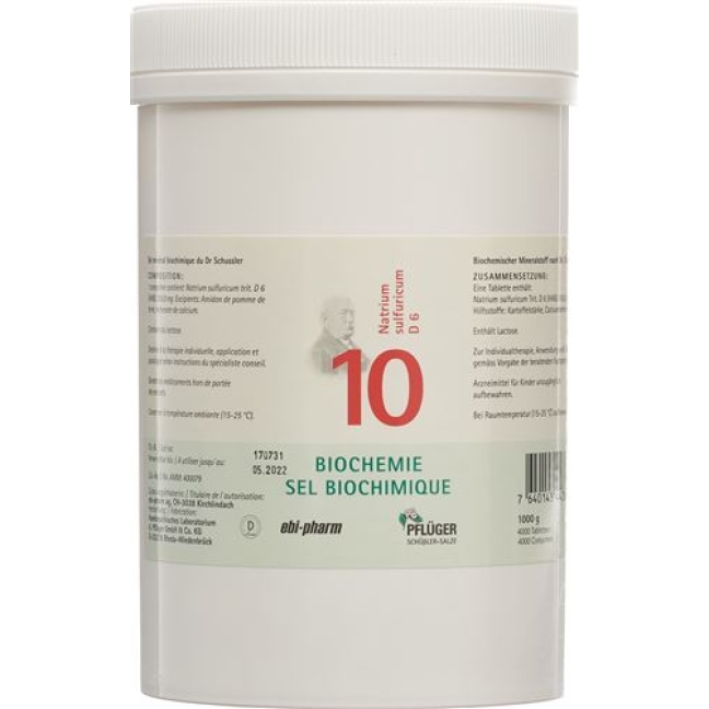 Pflueger Schussler Nr. 10 Natr Sulf в таблетках, D 6 1000г Pflueger Schussler Nr. 10 Natr Sulf в таблетках, D 6 1000г