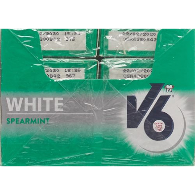 V6 WHITE SPEARMINT KAUGUMMI