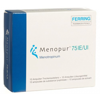 Менопур сухое вещество 75 МЕ с растворителем 10 флаконов