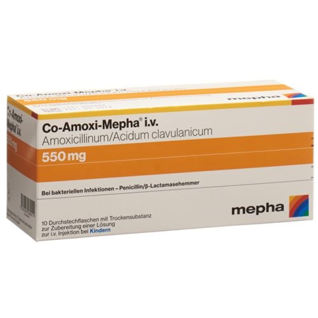 CO Amoxi Mepha 550 mg 10 Durchstechflasche CO Amoxi Mepha 550 mg 10 Durchstechflasche