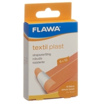 Flawa Textil Plast Schnellverband 6смx10см Hautfarbig 10 штук