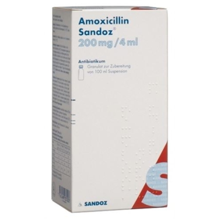 Amoxicillin Sandoz Granulat 200 mg/4 ml 100 ml Amoxicillin Sandoz Granulat 200 mg/4 ml 100 ml