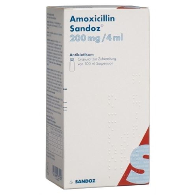 Amoxicillin Sandoz Granulat 200 mg/4 ml 100 ml Amoxicillin Sandoz Granulat 200 mg/4 ml 100 ml