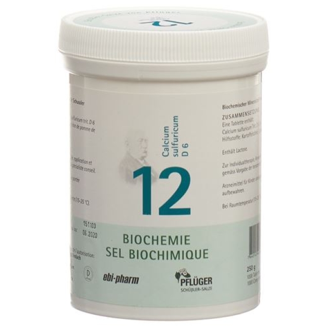 Pflueger Schussler Nr. 12 Calc Sulf в таблетках, D 6 250г Pflueger Schussler Nr. 12 Calc Sulf в таблетках, D 6 250г