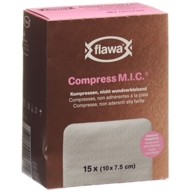 Flawa Compress M.I.C Kompresse 7.5x10см 15 штук