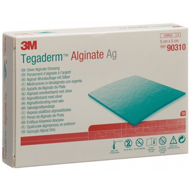 3M Tegaderm Alginate Ag компресс 5x5см 10 штук