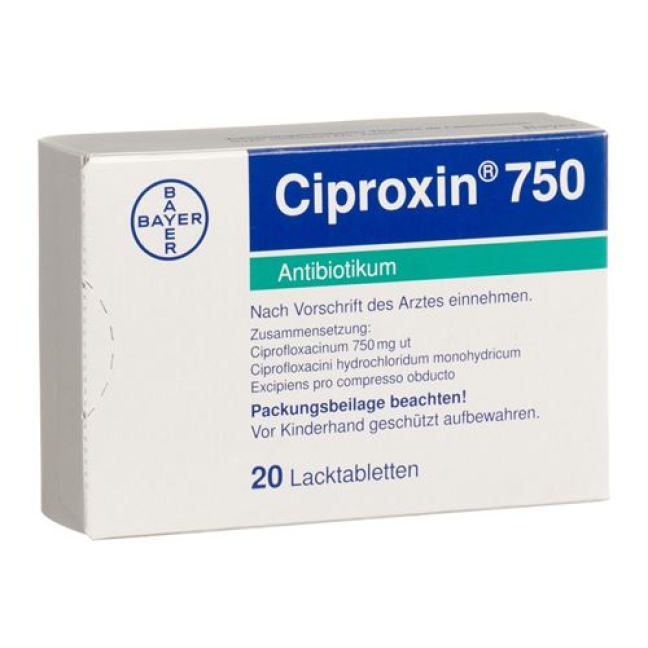Ciproxin 750 mg 20 Lacktablets Ciproxin 750 mg 20 Lacktablets