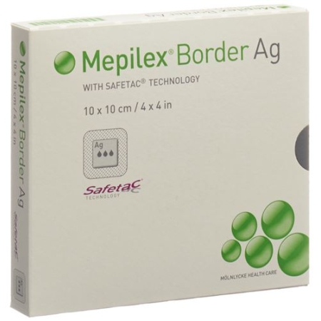 Mepilex Ag Border Schaumverband 10x10см 5 штук