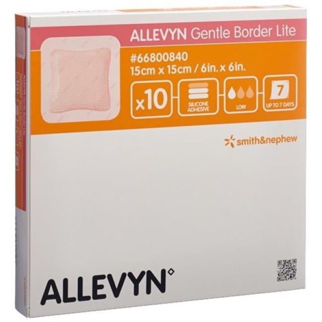 Allevyn Gentle Border Lite повязка для ран 15x15см 10 штук Allevyn Gentle Border Lite повязка для ран 15x15см 10 штук