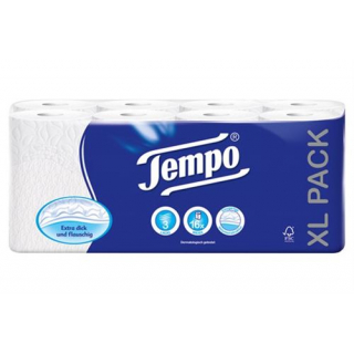 Туалетная бумага Tempo Classic белая 3-слойная 150 листов 16 шт.