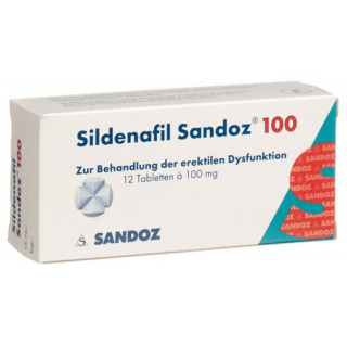 Силденафил Сандоз 100 мг 12 таблеток покрытых оболочкой