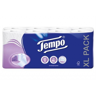 Туалетная бумага Tempo премиум белая 4-слойная 110 листов 16 шт.