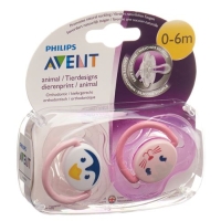 Avent Philips Beruhigungssaug Tier 0-6m Girl 2 штуки