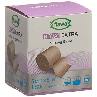 Бинт Flawa Nova Extra короткоэластичный 6смх5м телесного цвета