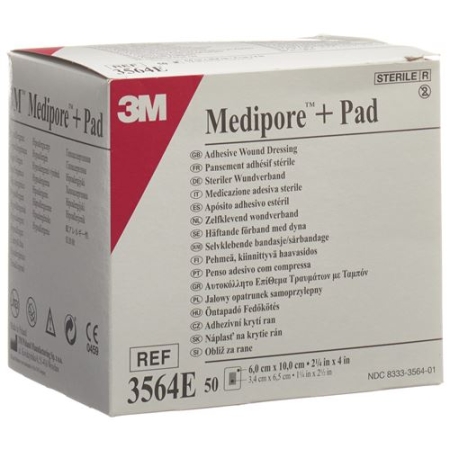 3M Medipore + Pad 6x10см / Wundkissen 3.4x6.5см 50 штук