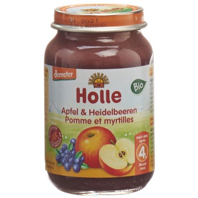 Holle Apfel Heidelbeeren nach 4 Monaten Bio 190 g