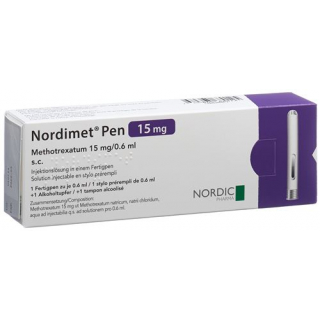 Нордимет раствор для инъекций 15 мг / 0,6 мл предварительно заполненная шприц-ручка 0,6 мл