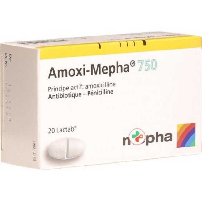Amoxi Mepha 750 mg 20 Lactabs Amoxi Mepha 750 mg 20 Lactabs