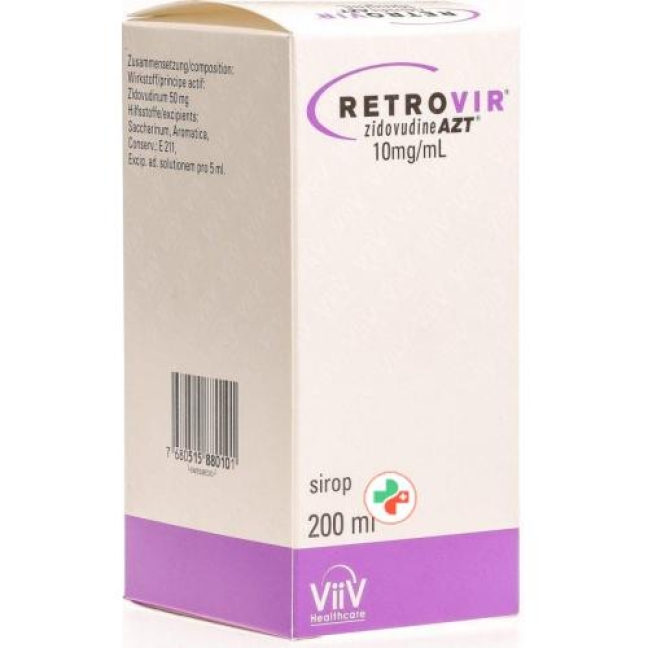 Retrovir AZT 10 mg/ml 200 ml Sirup Retrovir AZT 10 mg/ml 200 ml Sirup