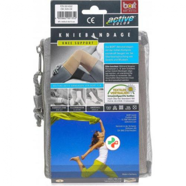 Bort Aktive Color Kniebandage размер L +37см Hautfarbe