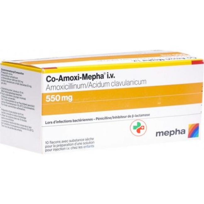CO Amoxi Mepha 550 mg 10 Durchstechflasche CO Amoxi Mepha 550 mg 10 Durchstechflasche