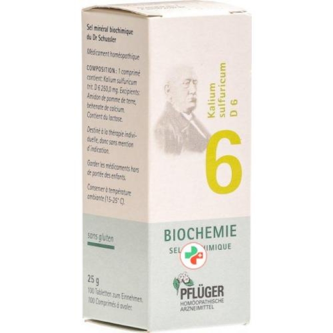 Pflueger Schussler Nr. 6 Kal Sulf в таблетках, D 6 25г Pflueger Schussler Nr. 6 Kal Sulf в таблетках, D 6 25г