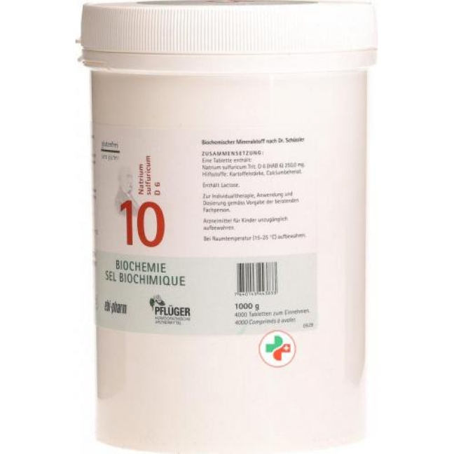Pflueger Schussler Nr. 10 Natr Sulf в таблетках, D 6 1000г Pflueger Schussler Nr. 10 Natr Sulf в таблетках, D 6 1000г