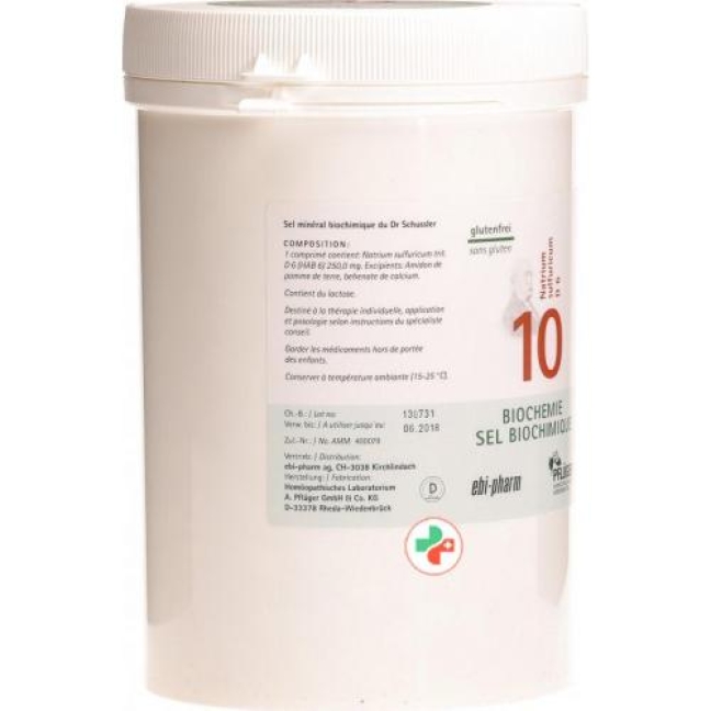 Pflueger Schussler Nr. 10 Natr Sulf в таблетках, D 6 1000г Pflueger Schussler Nr. 10 Natr Sulf в таблетках, D 6 1000г
