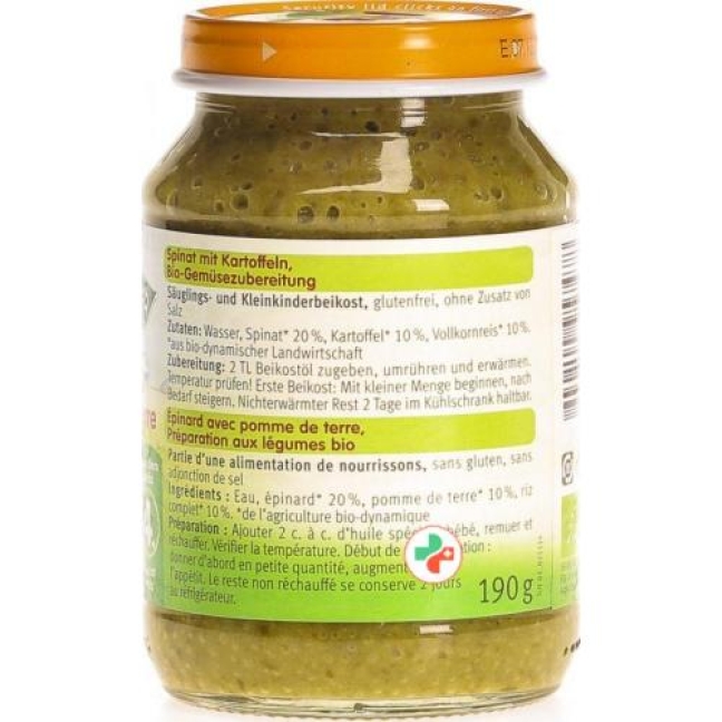 Holle Spinat Kartoffeln 190 g