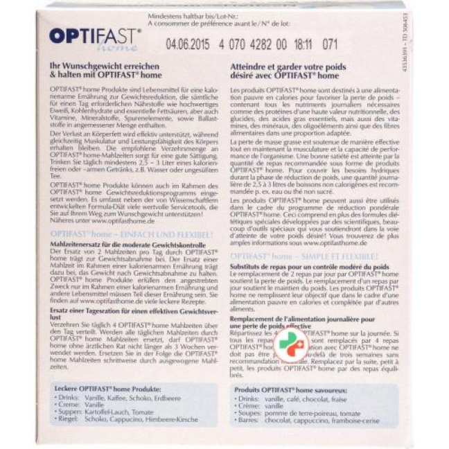 Оптифаст домашний напиток шокладный 8x55 грамм