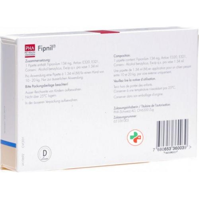 Fipnil Spot-on Ad Us. Vet. раствор Hunde M 3 X 1.34 м Fipnil Spot-on Ad Us. Vet. раствор Hunde M 3 X 1.34 м