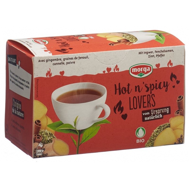 Чай Morga Hot n&#39;Spicy Lovers в пакетиках с органическими бутонами, 20 шт.