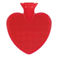 FASHY Herzwärmflasche 0.7l Doppellamelle rot Th