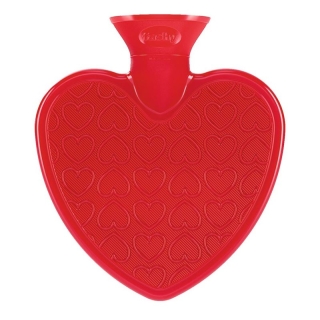 FASHY Herzwärmflasche 0.7l Doppellamelle rot Th