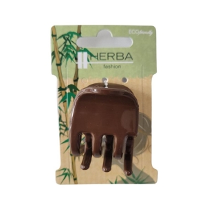 Экологически чистый зажим Herba 3,5см коричневый