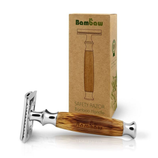 BAMBAW Bambus Sicherheits-Rasierer klassisch silb
