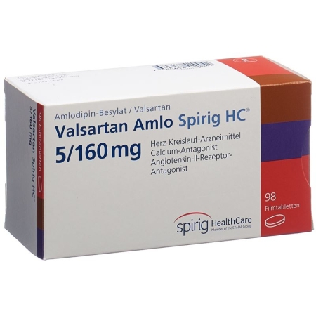 Valsartan Amlo Spirig HC Filmtabletten 5/160mg 98 Stück