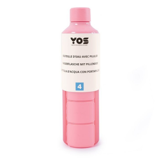 Yos Bottle ежедневный дозатор 375мл с 4 отделениями розовый
