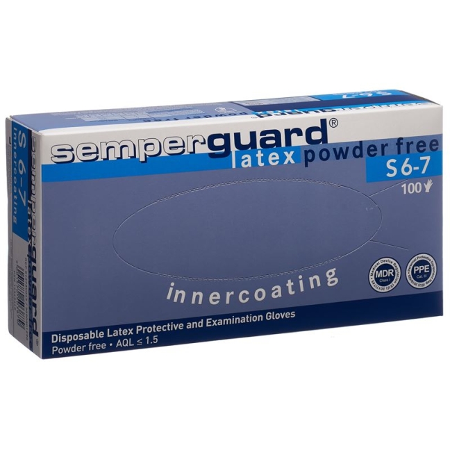 Перчатки Semperguard Латексные Ic S неопудренные белые 100 шт.