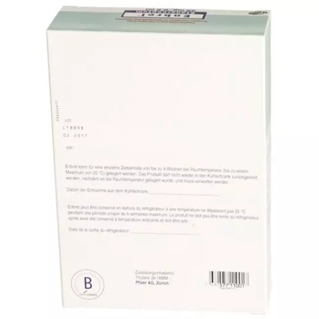 Enbrel 25 mg/0.5 ml 4 Fertigspritzen 0.5 ml Enbrel 25 mg/0.5 ml 4 Fertigspritzen 0.5 ml