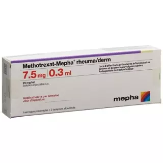 Метотрексат Мефа Ревма/Дерм 7,5 мг / 0,3 мл 1 предварительно заполненный шприц 0,3 мл