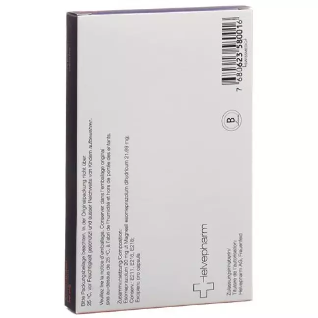 Esomeprazol Helvepharm 20 mg 14 Kaps Esomeprazol Helvepharm 20 mg 14 Kaps