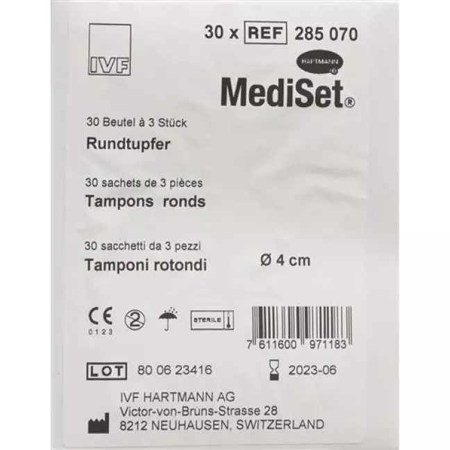 Mediset IVF Rundtupfer 4см стерильный 3 штуки Mediset IVF Rundtupfer 4см стерильный 3 штуки